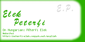 elek peterfi business card